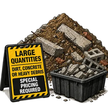 Heavy debris dirt concrete