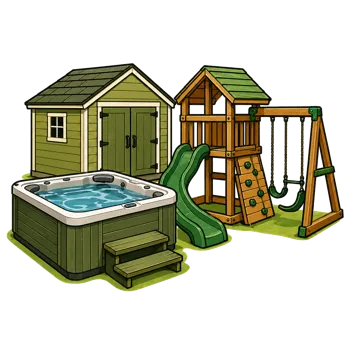 Hot tubs sheds and playsets removal