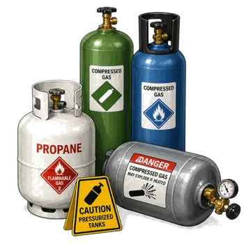 Pressurized tanks propane cylinders