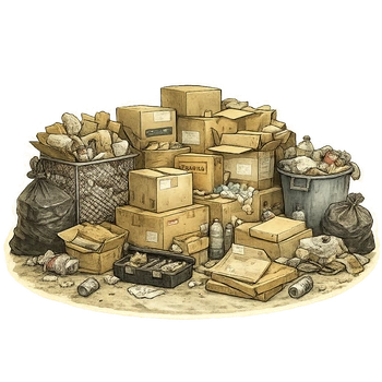 Boxes packaging and commercial trash removal