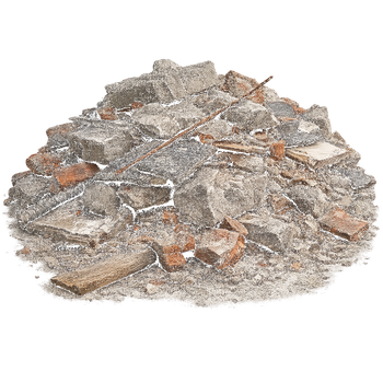 Brick and concrete debris removal
