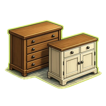 Dressers and cabinets removal