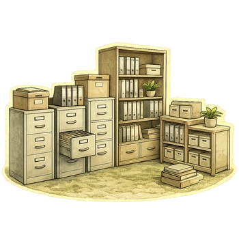 Filing cabinets and shelving removal