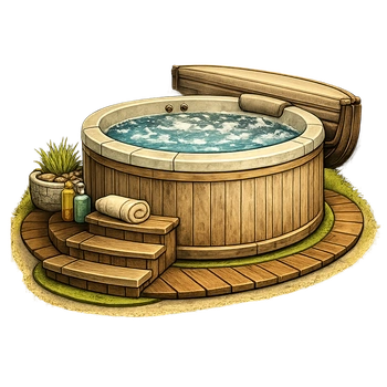 Freestanding backyard hot tub removal