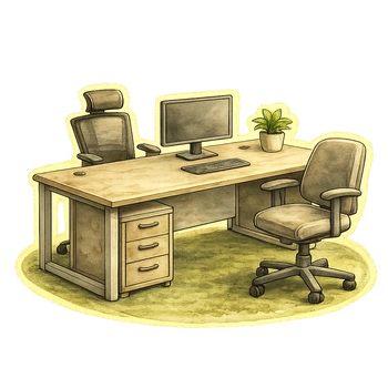 Office desks and chairs removal