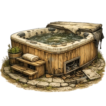 Old broken spa unit removal