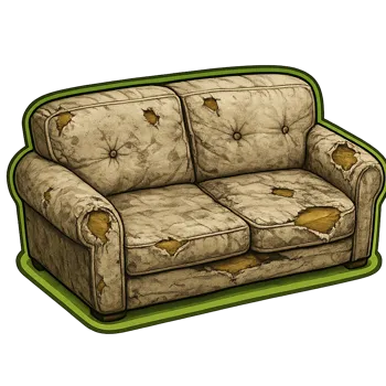 Old worn couch removal