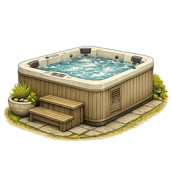 Outdoor spa and therapy tubs removal