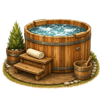 Wooden cedar hot tub removal
