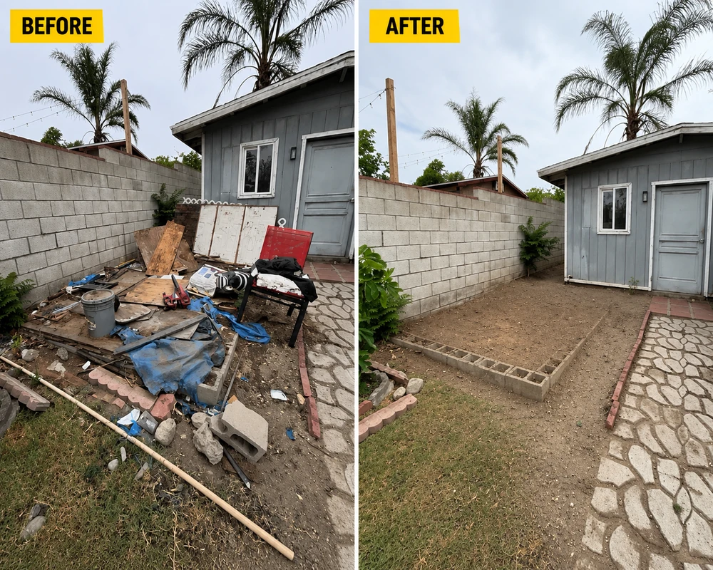 shed removal before-after